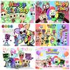 Cartoon DAndy World Backdrop Kids Birthday Decorations Party Supplies Baby Shower Banner Photo Shoot Props Boy Girls Favor Gifts