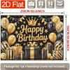 Birthday Party Backdrop Gold Black Polyester Banner Photo Booth Decoration 29