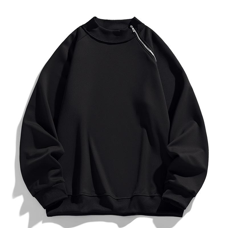 Niche Design Half-high Neck Zipper Long-sleeved Shirt for Men's New Heavy Autumn and Winter Outfit Casual