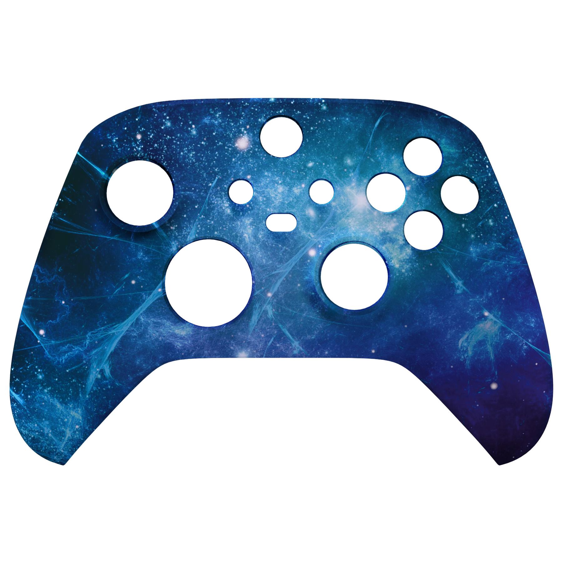 eXtremeRate Custom Pattern Part Faceplate, Soft Touch Grip Front Housing Shell Case for Xbox Series X/S (Xbox Core) Controller Blue Nebula