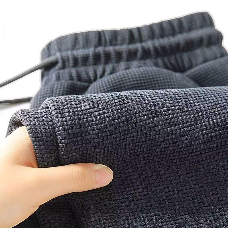 Men's Casual Straight-Leg Waffle Knit Jogger Pants: Versatile, Trendy, and Comfortable for Work and Summer