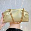 Pu Leather Women's Chains Shoulder Bag Handheld Dumpling Bag Cloud Underarm Small Bag Foldable Wedding Evening Party Clutch Bags