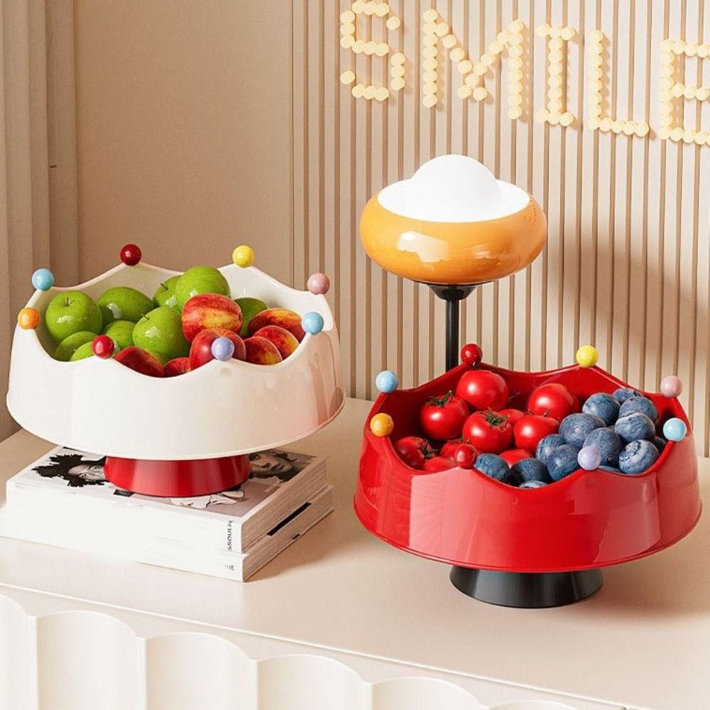 Crown Design Fruit Serving Plate Detachable Dry Fruit Tray Cute Fruit Bowl  with Fork  Living Room