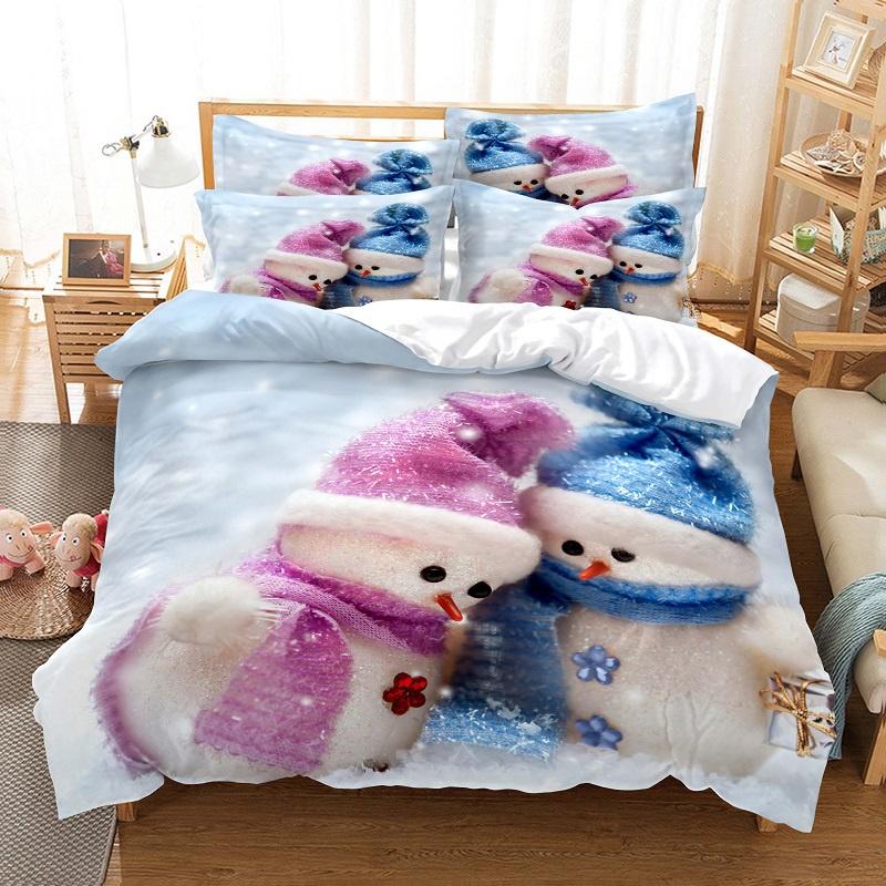Christmas Animals Bedding Set Children Duvet Cover Set Fashion Quilt Cover Boys and Girls Christmas Comforter Cover Bedding Sets