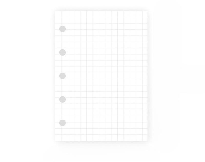 A6 A7 M5 Gitter Blankozeile Notizbuch mit losen Blättern Nachfüllpackung Spiralbindung Innenseite Tagebuch Planer Schulbedarf