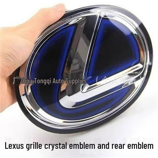 Znak mřížky Lexus IS: Černá Zrcadlová Křišťálová Přední a Zadní Samolepky s Logem