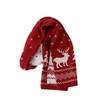 Weihnachtsschal Damen Winter Senior Outdoor Straße Rot Vielseitig Jacquard Elch Warm Gestrickter Schal