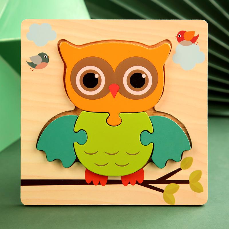 Wooden 3D Educational Puzzle for Toddlers - Interactive, Creative Hands-on Toy for Ages 1-3