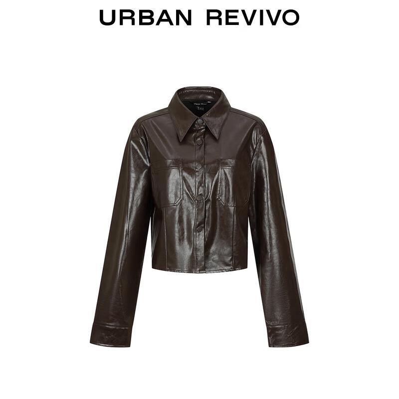 UR Women's Retro PU Open-Front Shirt