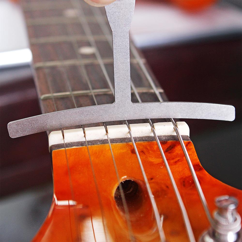 9Pcs Guitar Bass Understring Radius Gauge Luthier Tool Stainless Steel Tool Set Bridge Saddle