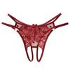 Sexy Panties Women's Perspective Lace Open File Free Couple Flirting Robe Thin Seduction Metal Ring Sexy Thong