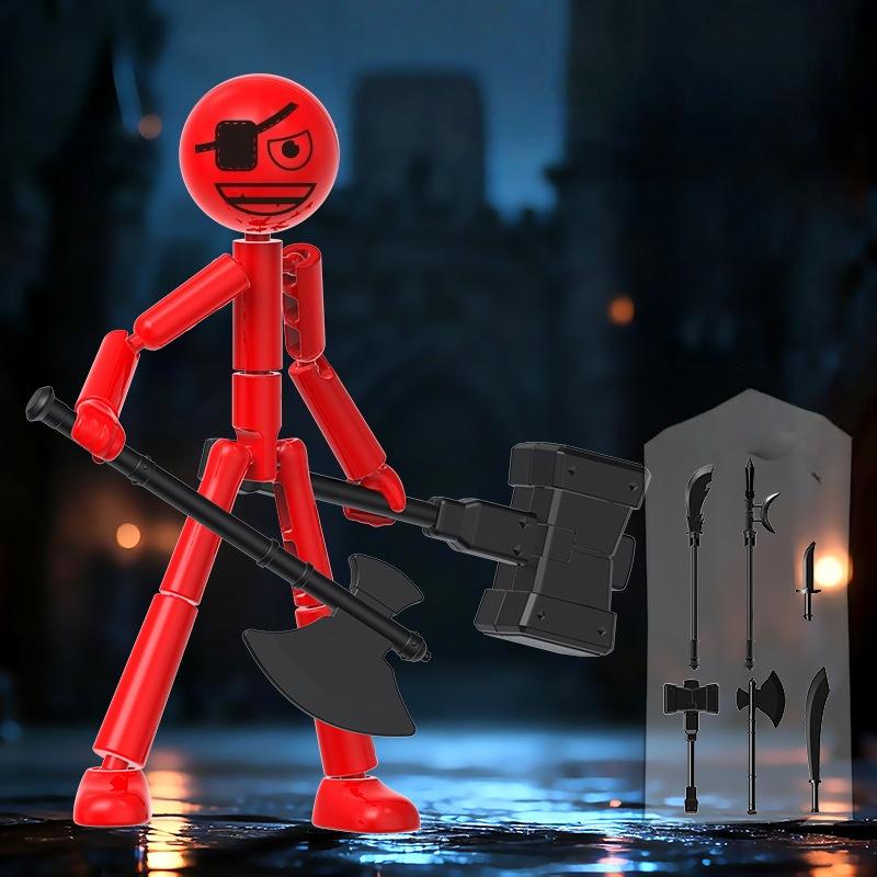 

1 Set Movable Assembly Variety Of Creative Building Block People Doll Joint People Runaway Stickman