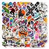 New 56 Street Style Skateboard Cultural Creative Stickers Trendy Cool Skull Graffiti Personalized Decorative Material Set
