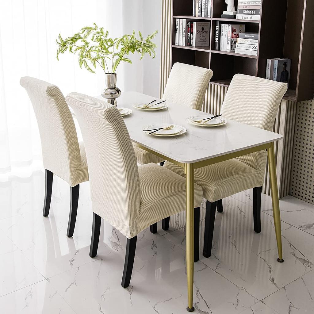 Dining Chair Cover Jacquard Spandex Slipcover Protector Case Stretch for Kitchen Chair Seat Hotel Banquet Elastic