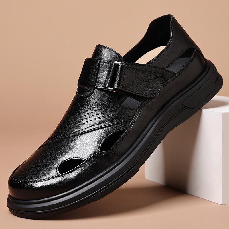 Luxury Mens Sandals High Quality Genuine Leather Business Sandals Hollow Out Leather Sandal Outdoor Casual Beach Sandals for Man