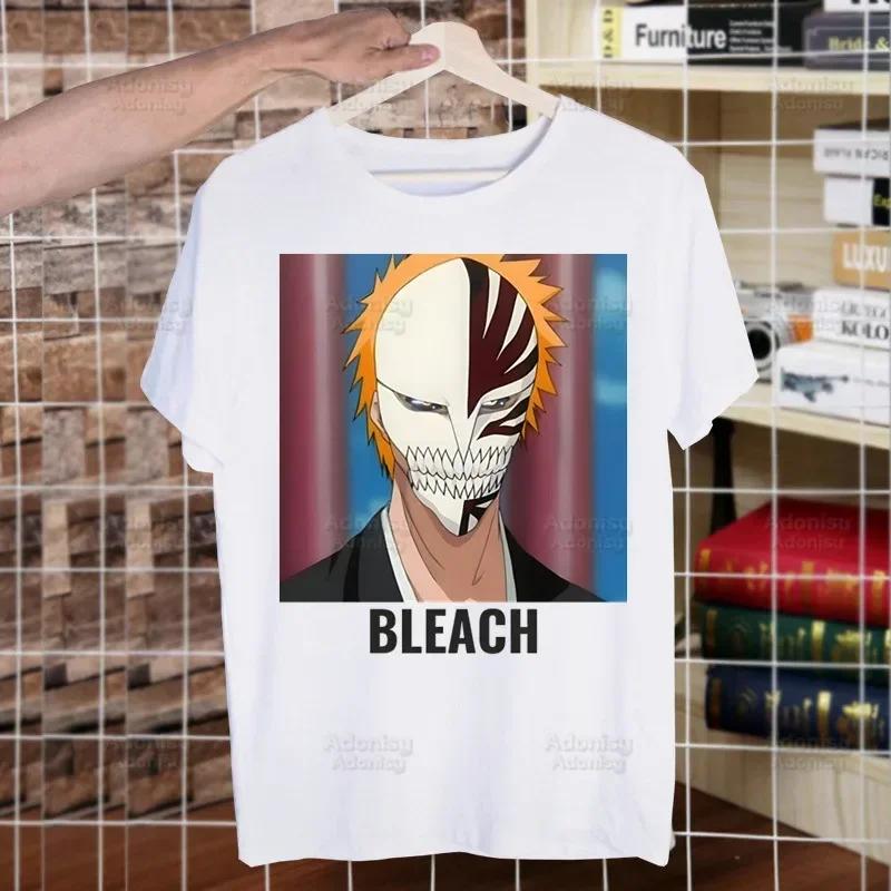 Bleach Zaraki Kenpachi Kurosaki Ichigo T Shirts For Guys O-Neck Short Sleeve Regular Mens height Quality Men Hip-Hop Tee Shirt