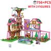 Creative Girls Friends Friendship House Building Blocks Summer Treehouse Camping Model Classic Girl's Princess Bricks Toy Gift
