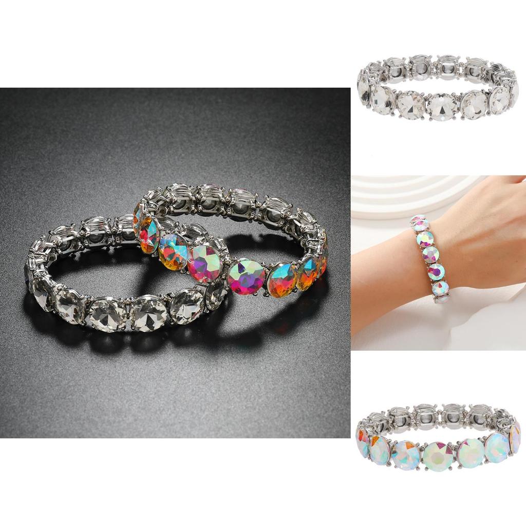 Trendy Geometric Waterdrum Bangle With Rhinestones For Fashionable Women