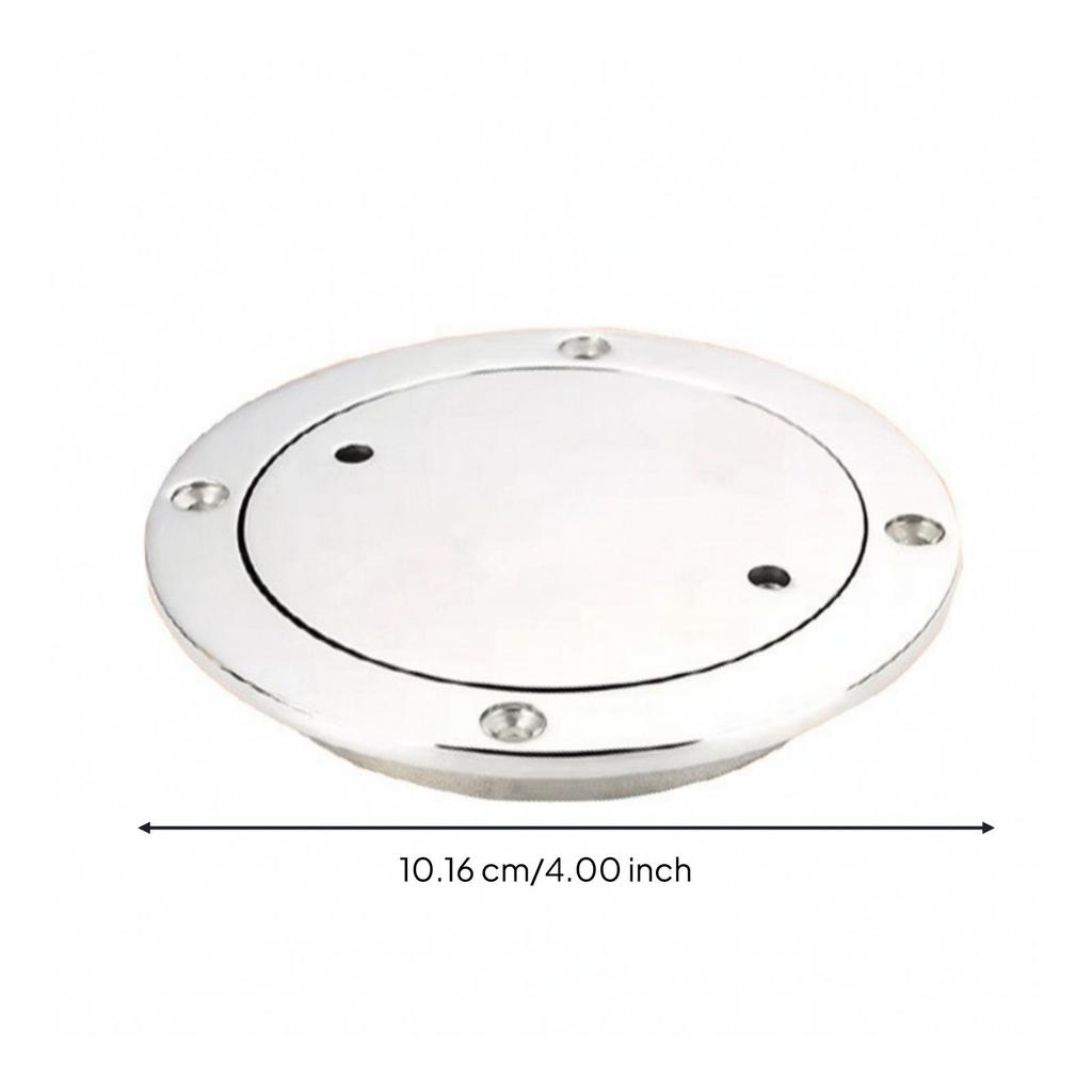 Easy to Install Boat Deck Plate | Polished Stainless Steel, PreDrilled Screw Holes 3 Inch