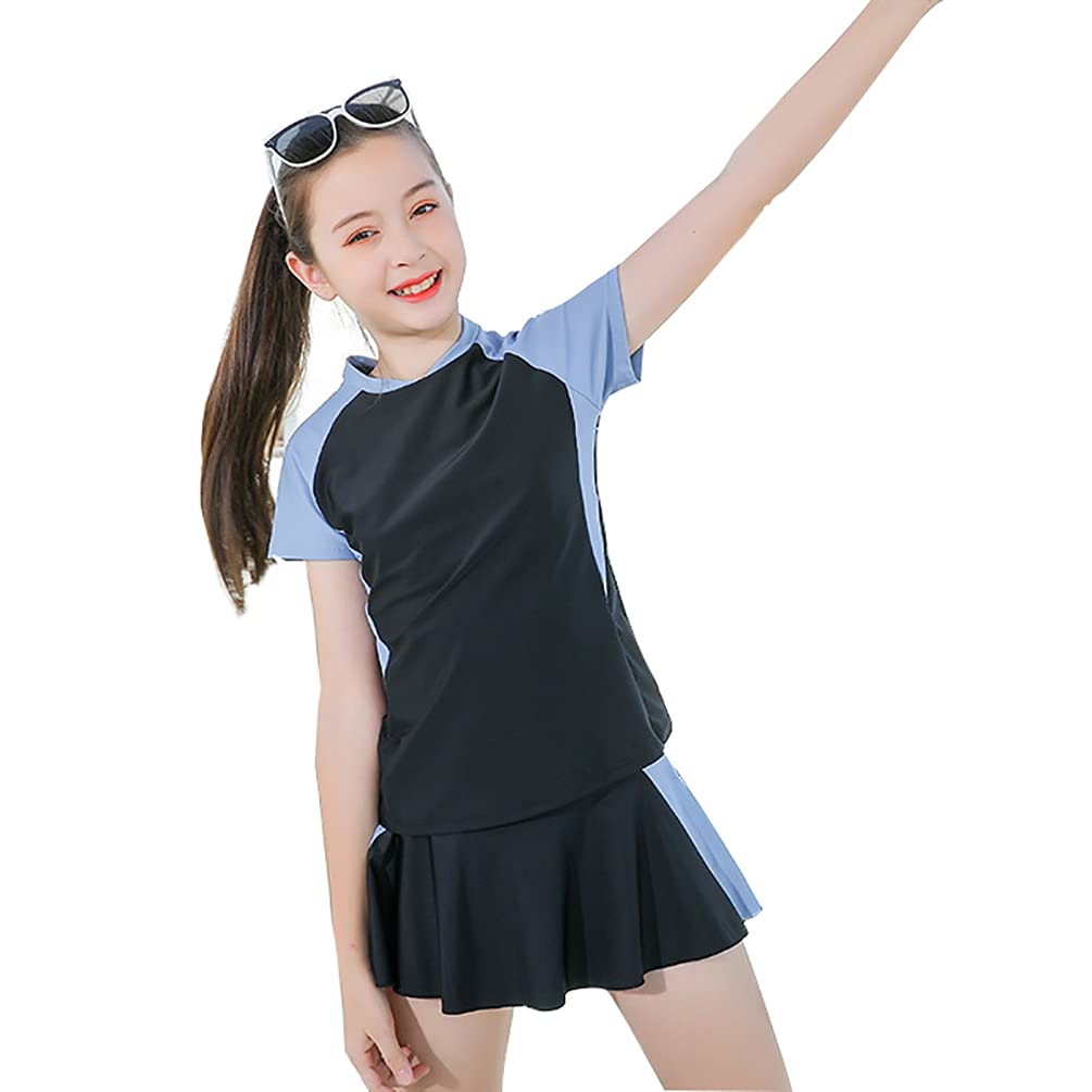 

Купальник IOZO Kids для верха и низа, школьный купальник для девочек, комплект из 2 предметов, закрывающий тело, комплект, раздельный, спортивная одежда, топ, шорты, юбка, детский