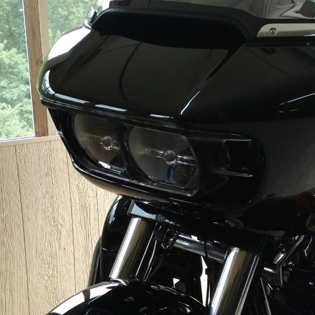 HDBUBALUS Motorcycle Headlight Trim Ring Cover Dual Headlamp Bezel Fit for Harley Road Glide 2015-2023 Vivid Black