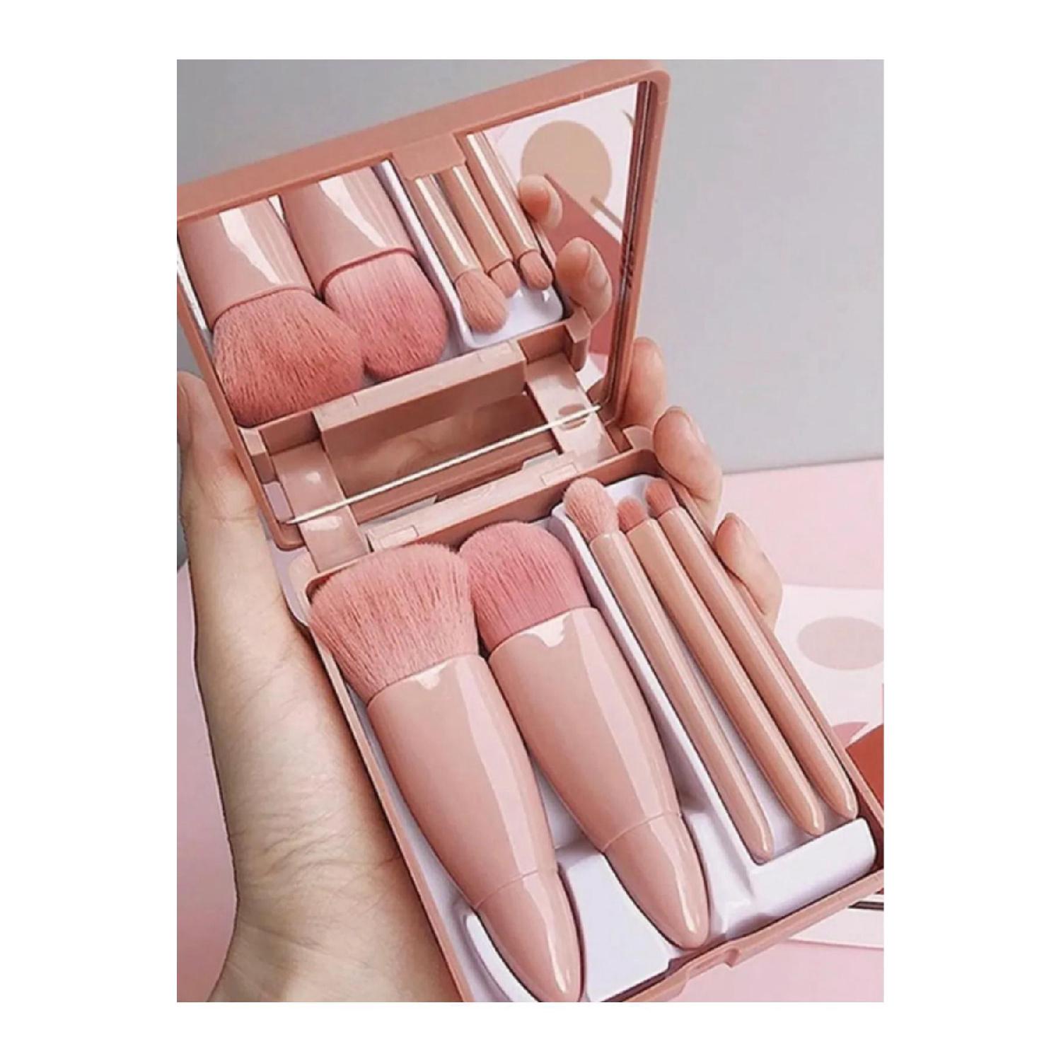 

Портативний дзеркальний набір пензликів для макіяжу з 5 предметів, тіні для повік, основа, рум’яна, пензлики для макіяжу