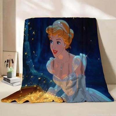 Disney Cinderella Flannel Thin Blanket.Four Season Blanket. Travel Picnic,for Sofa,Beds,Living Rooms,Fluffy Blanket Gifts