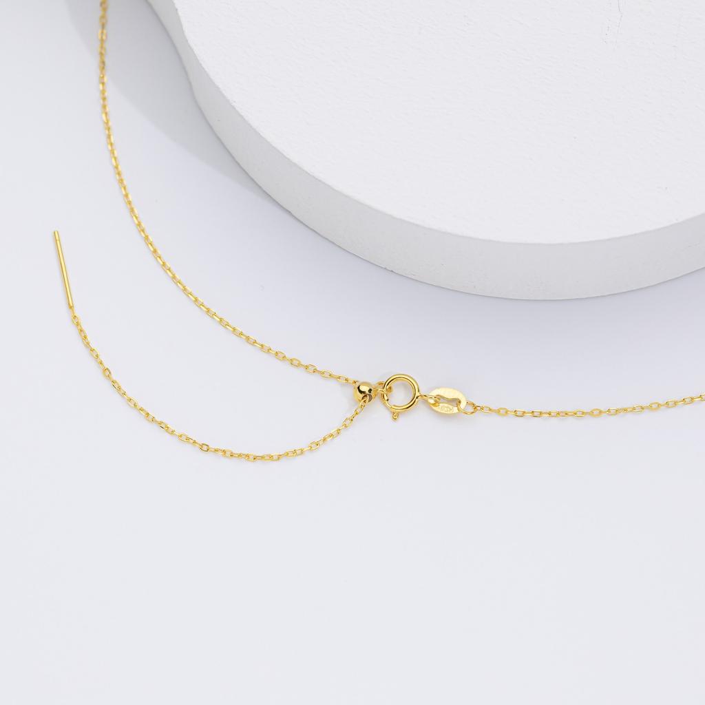 Custom 925 Sterling Silver Italy Cross Chain Adjustable Cross Chain Necklace Gold 18k Plated Necklace Fine Jewelry