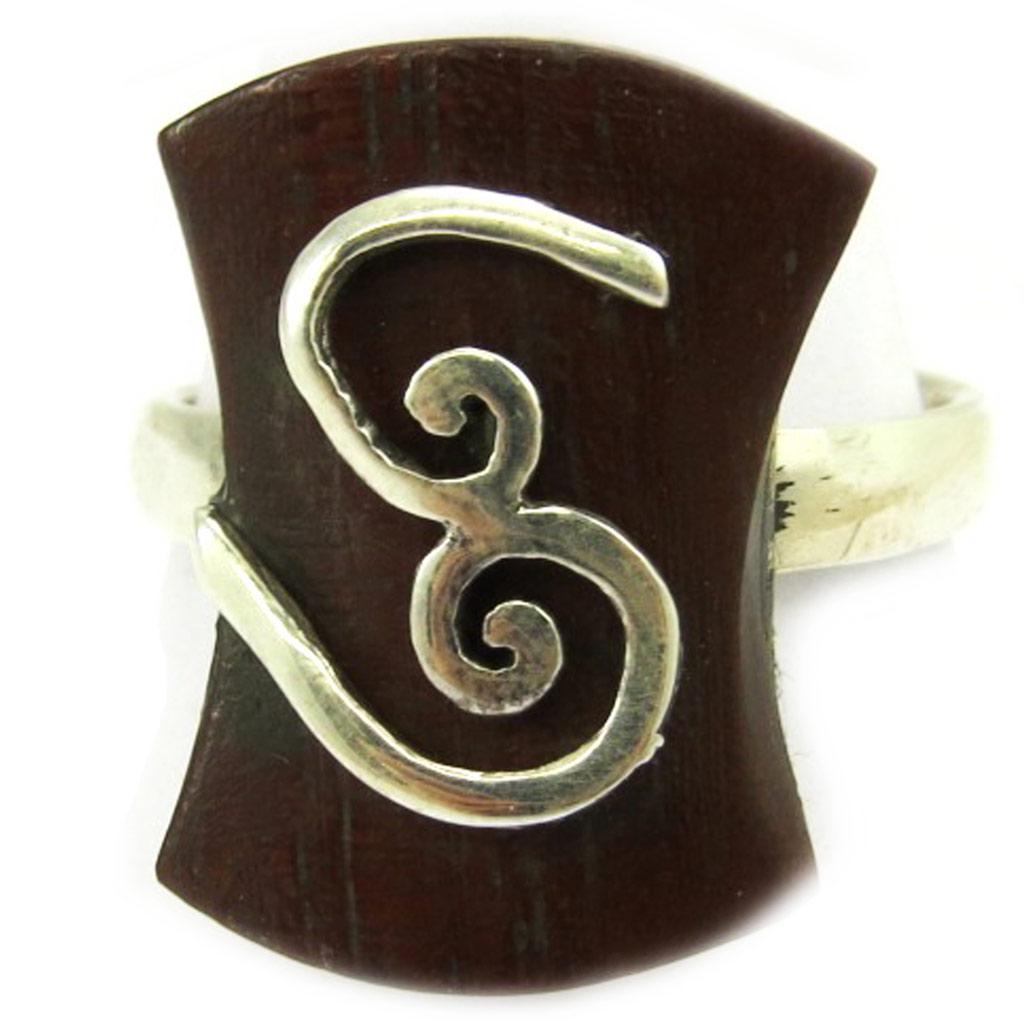Silver 'Amazonia' Wood Ring