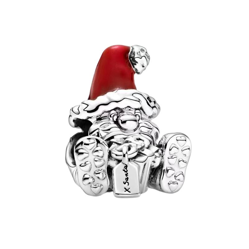 Novos Pingentes de Natal Diy Joias Femininas Presente Árvore de Natal Rena Nariz Vermelho Papai Noel Contas Encaixe Pulseira Original Acessórios