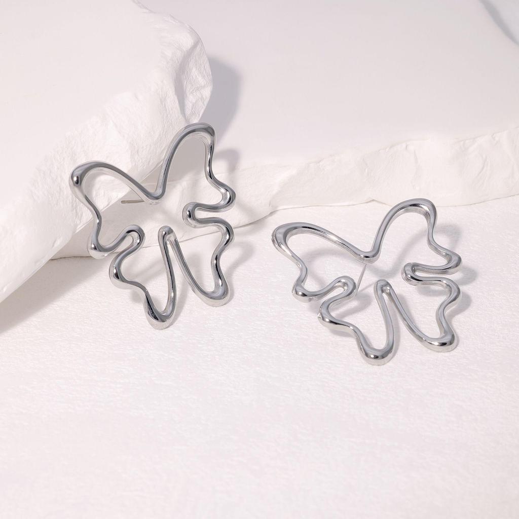 Luxury Stainless Steel Geometric Stud Earrings – Non-Fading, Simple Design