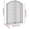 VidaXL Panier de Gabions Arqué Cage à Gabion Mur de Gabion Panier à Pierre Gabion pour Pierre Jardin Patio Extérieur 153426