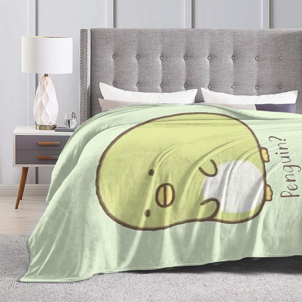 Sumikko Gurashi Penguin Knitted Blanket Flannel  Ultra-Soft Throw Blanket for Airplane Travel Bedspread