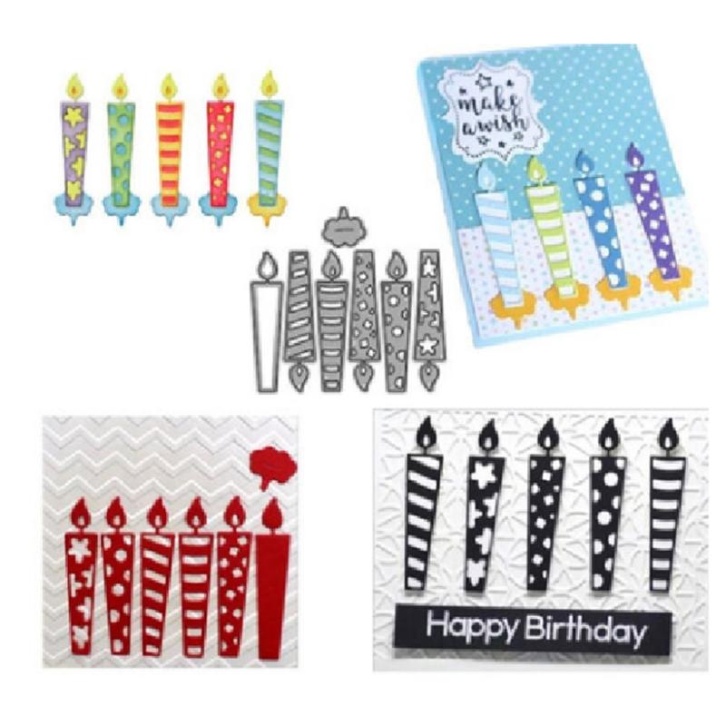 Birthday Candle Die Cut Metal Embossing Stencils Carbon Steel Cutting Dies for Card Making Scrapbooking Craft Project