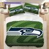 Seattle Seahawks Pattern Bedding Quilt Set Quilt Cover Pillowcase Home Decoration Birthday Gift (1 * Duvet Cover + 2 * Pillowcase, Without Core)