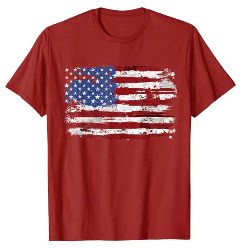 Amerikanska flaggan USA Amerikas förenta stater US 4 juli T-shirt Rolig patriotisk grafisk t-shirt Topp Kortärmad Herr Dam Kläder