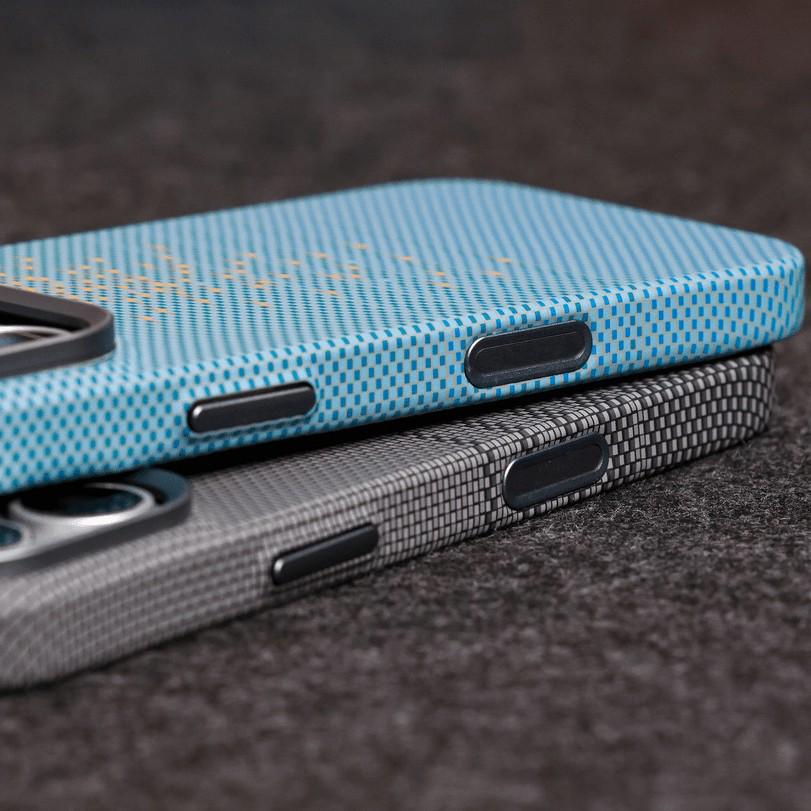 Embossed Kevlar Magnetic Case for iPhone 17 Pro Max - Floating Light Ripples Design, Fits Apple 16, High-End Feel