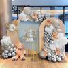 Retro Grey White Balloons Garland Metal Silver Balloon Arch Kit Wedding Anniversary Birthday Party Baby Shower Decoration Globos