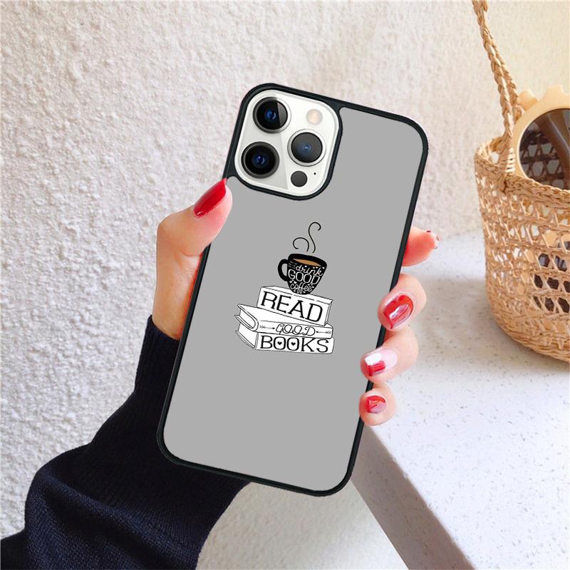 Read Books illustration Phone Case for iPhone 17 Air 16 15 14 12 13 PLUS 11 PRO MAX Back Cover Fundas Shell