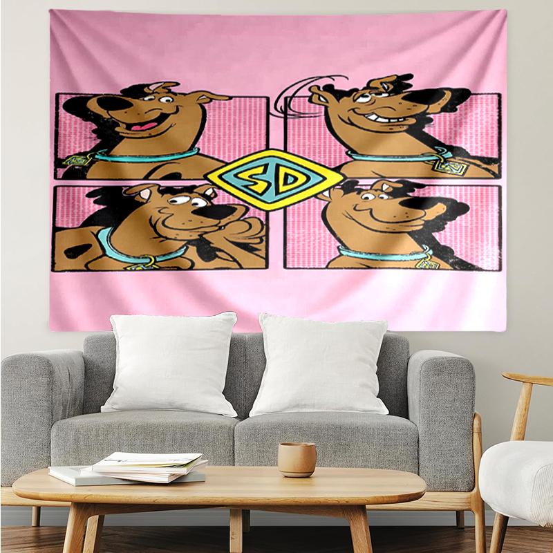Scooby-Doo Print Tapestry, Backdrop, Easy Setup, Ideal for Bedroom, Office & Living Room, with Aesthetic Wall Hanging Decor.
