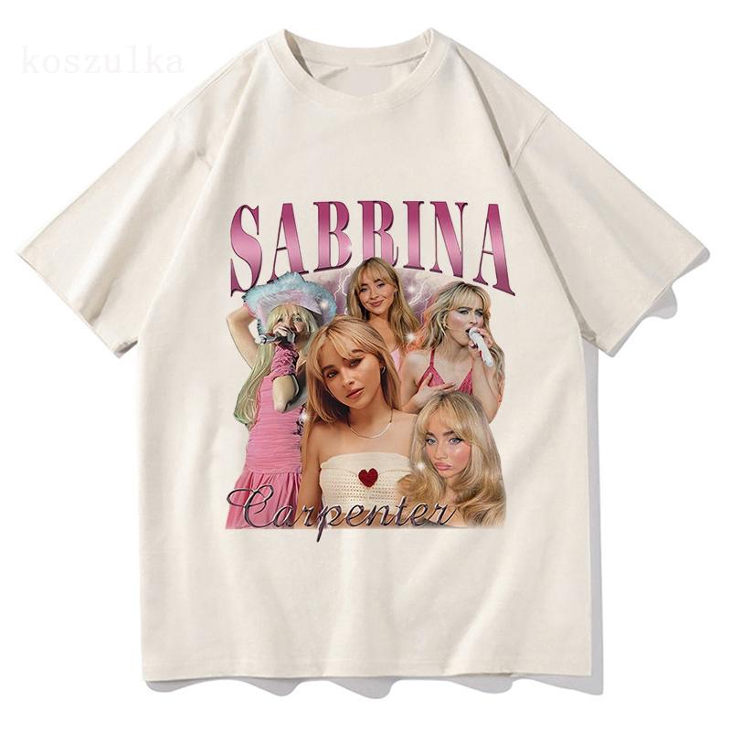 Sabrina Carpenter Short n' Sweet Album T Shirt Unisex/Women Clothing Harajuku Vintage Unisex Cotton Graphic T Shirts Kawaii Clothes