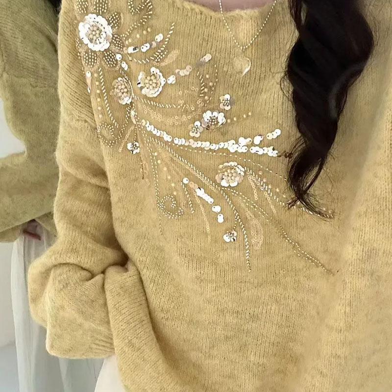 Sweater for Women Autumn Winter Thickened Pullover Warm Knitted Long Sleeve Oversize Jumper Tops