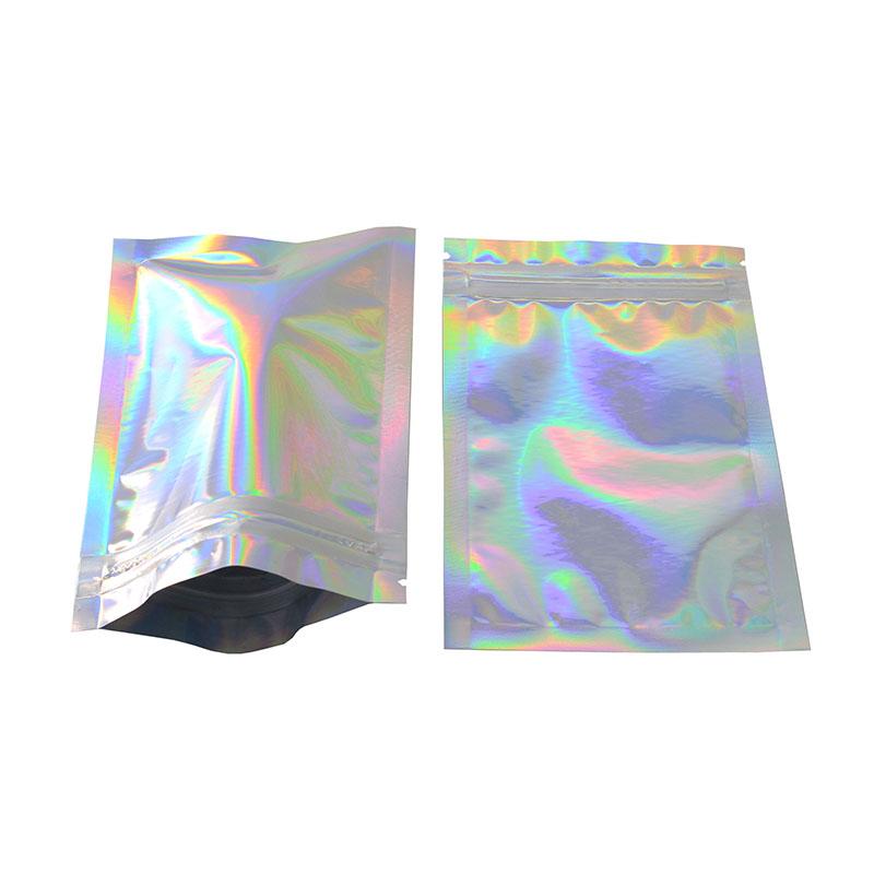 100 Pcs Glitter Heat Seal Aluminum Foil Ziplock Bags Flat Zip Lock Package Bag Plastic Foil Zip Bags Free Shipping