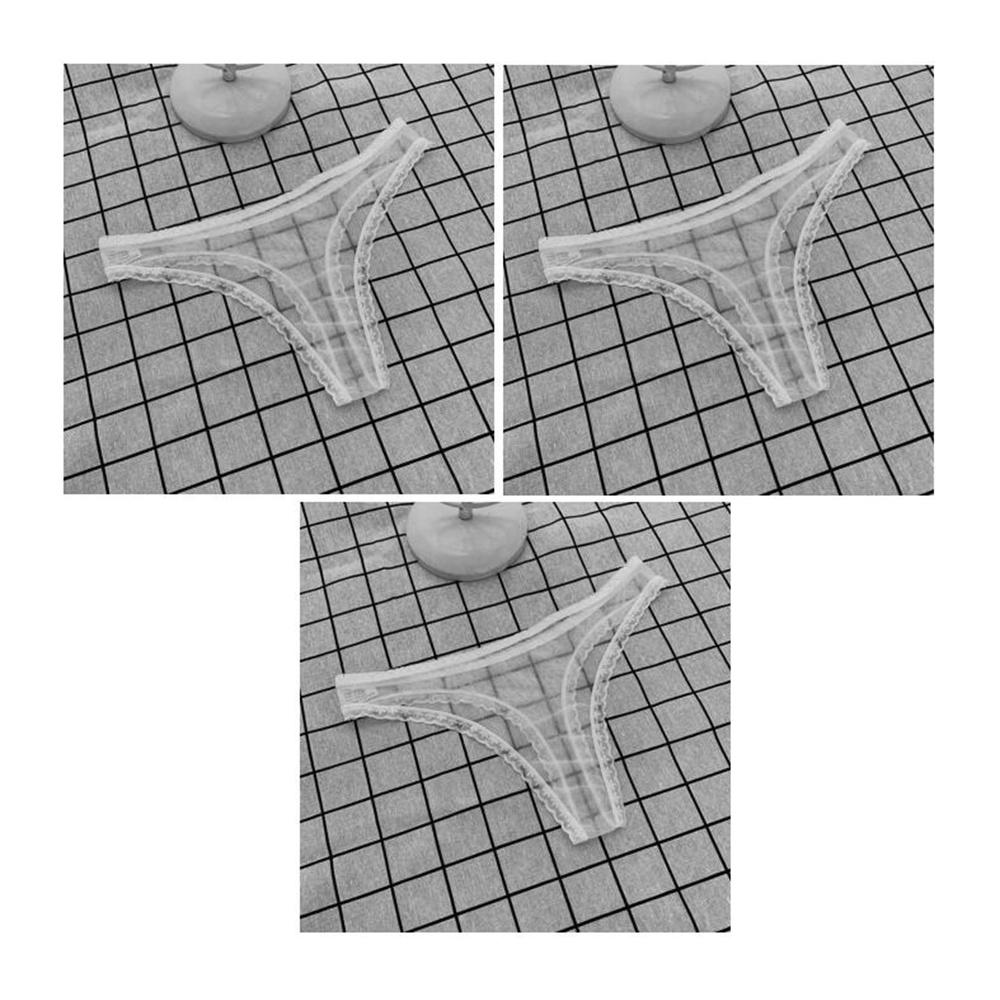 1PCS Transparent Ultra Thin Sexy Thong Women Lace G String Panty Low Waist Ruffles Underwear
