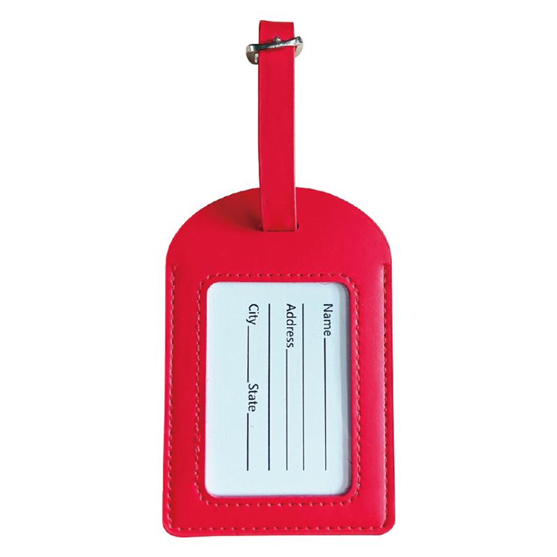 Metal Buckle Boarding Pass and PU Leather Luggage Tag with Hot Stamped Paper Card