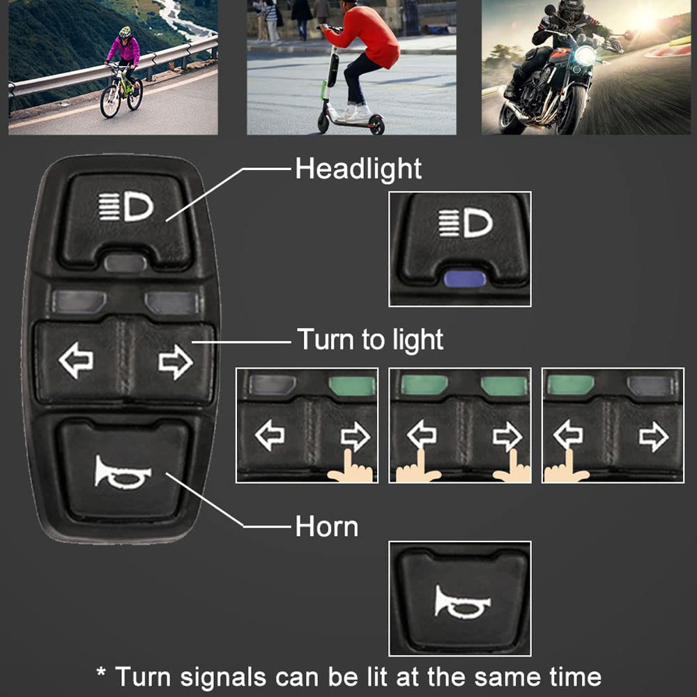 Switch,Yueou 3 in 1 Electric Motorcycle Scooter Switch Headlight Turn Signal Horn Switch 36V/48V