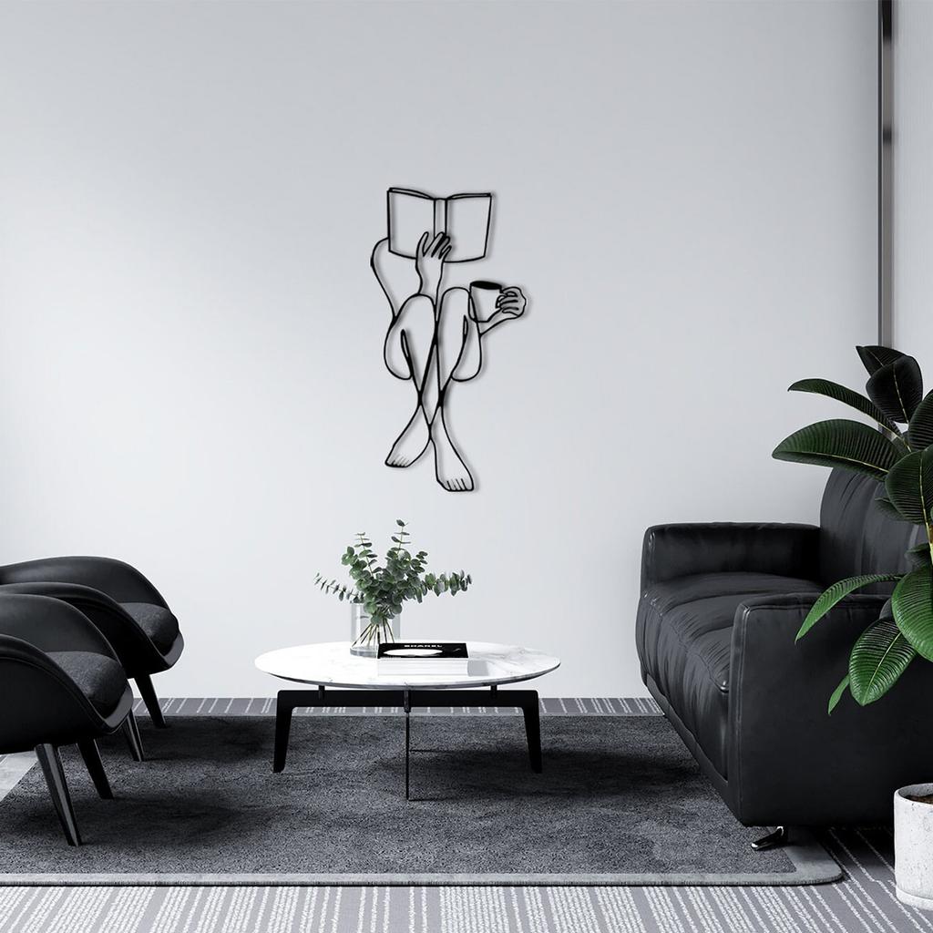 Metal Wall Decoration Beauty Wall Art Line Painting Wall Art Decoration Single Line Women Home Kitchen Bathroom Decoration