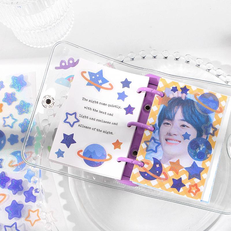 ПЭТ блестки звезда наклейка снежинка наклейка цвет DIY декоративная наклейка канцелярские товары подарок домашние мелкие предметы наклейка украшение