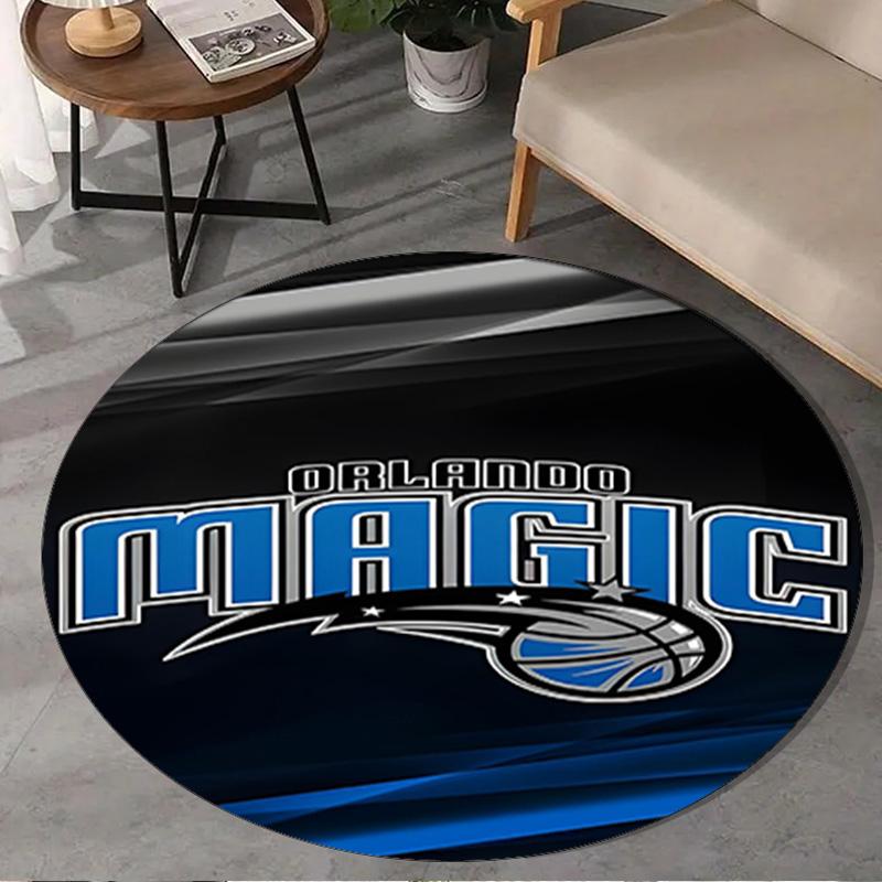 basketball Orlando Logo Round Rug for Livingroom,Bedroom, Palyroom, Chair Rug, Area rug, Circle Carpet, Large Size Fan Christmas gift
