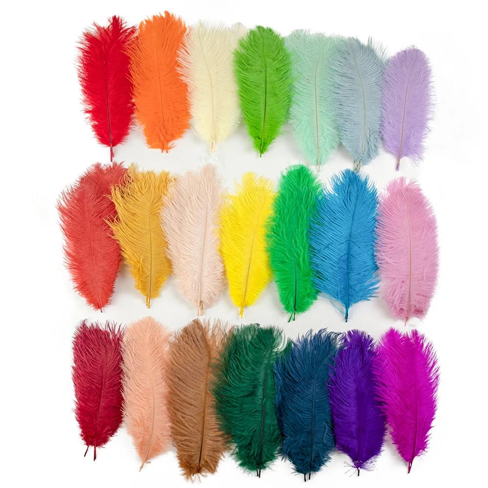 20-45Cm/8-18Palců Barevná Pštrosí Pera 10Ks/Lot Bílé Pštrosí Peří Velkoobchod Pro Svatbu Domů Váza Osvětlení Plumas Dekorace